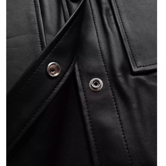 NWT IRO Moha Leather Overshirt Jacket Black Noir French - Picture 8 of 14